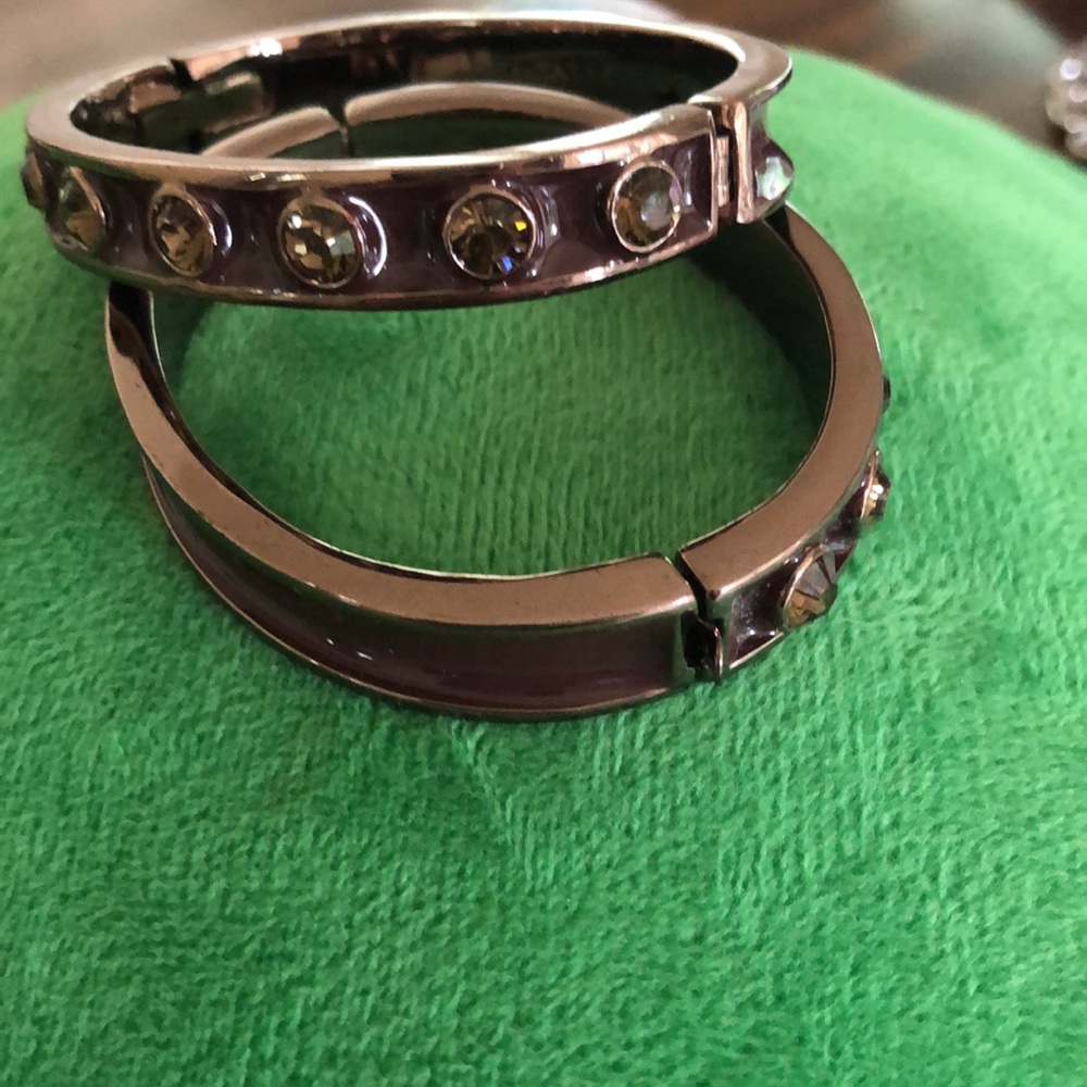Vintage rare Givenchy crystal enamel bangle bracelets - Picture 8 of 14